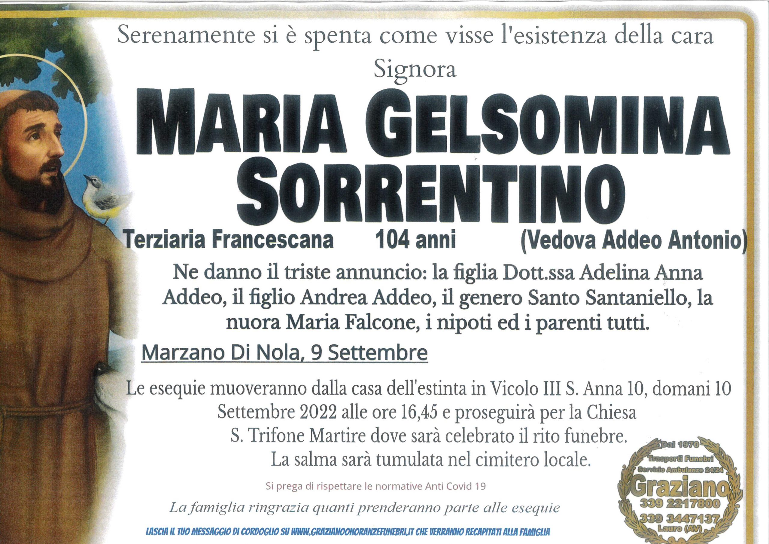 MARIA GELSOMINA SORRENTINO Graziano Sabato